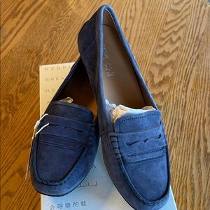 Geox Navy Suede Loafers for Women
